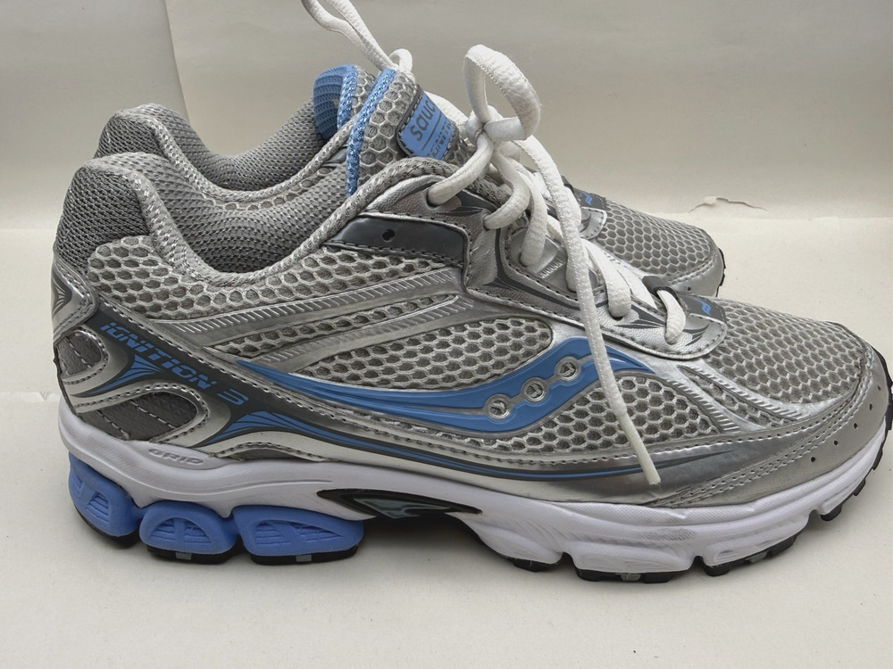 Saucony Ignition 3 Grid Running Shoes Gray Blue - Women's Size 7.5 *USED *READ..